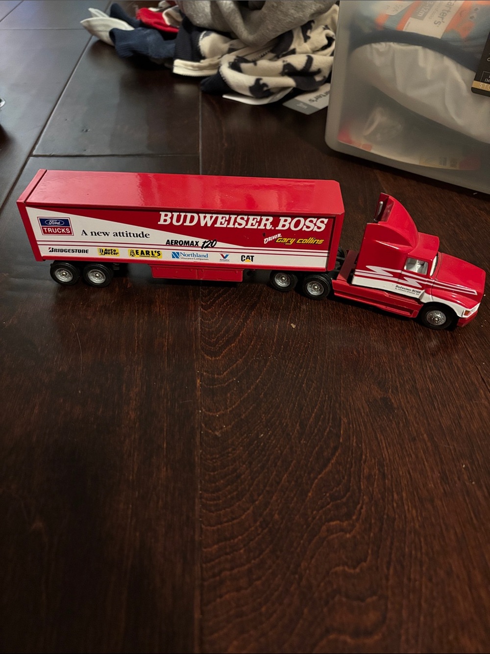 Budweiser Red Die-Cast Semi Truck with Branded Trailer